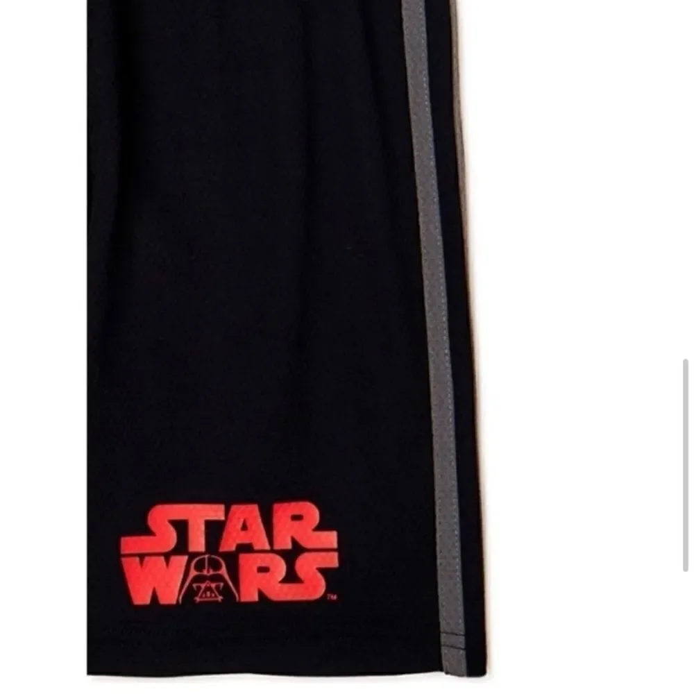 Boys Black Panther & Darth Vader Hoodie T-Shirt & Shorts 2pc Sets 2-Pack Size 5